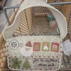 NEW‼️ Embellished White and Red Holiday Shoulder Bag
